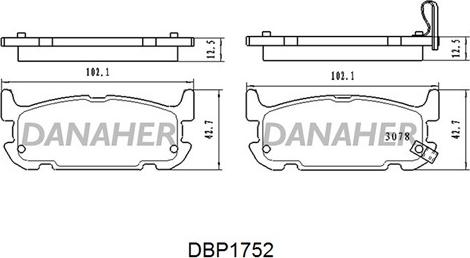 Danaher DBP1752 - Kit pastiglie freno, Freno a disco autozon.pro