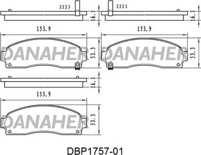 Danaher DBP1757-01 - Kit pastiglie freno, Freno a disco autozon.pro