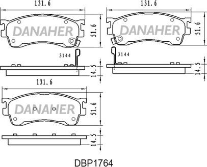 Danaher DBP1764 - Kit pastiglie freno, Freno a disco autozon.pro