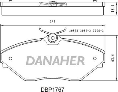 Danaher DBP1767 - Kit pastiglie freno, Freno a disco autozon.pro