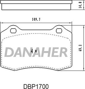 Danaher DBP1700 - Kit pastiglie freno, Freno a disco autozon.pro