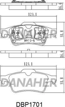 Danaher DBP1701 - Kit pastiglie freno, Freno a disco autozon.pro