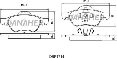 Danaher DBP1714 - Kit pastiglie freno, Freno a disco autozon.pro