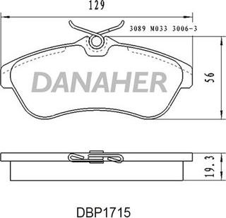 Danaher DBP1715 - Kit pastiglie freno, Freno a disco autozon.pro