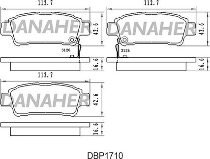 Danaher DBP1710 - Kit pastiglie freno, Freno a disco autozon.pro