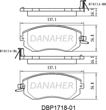 Danaher DBP1718-01 - Kit pastiglie freno, Freno a disco autozon.pro