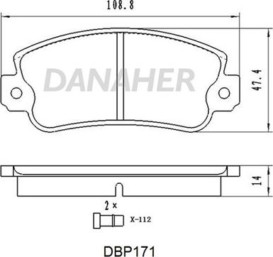 Danaher DBP171 - Kit pastiglie freno, Freno a disco autozon.pro