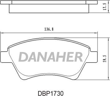 Danaher DBP1730 - Kit pastiglie freno, Freno a disco autozon.pro