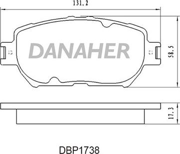 Danaher DBP1738 - Kit pastiglie freno, Freno a disco autozon.pro