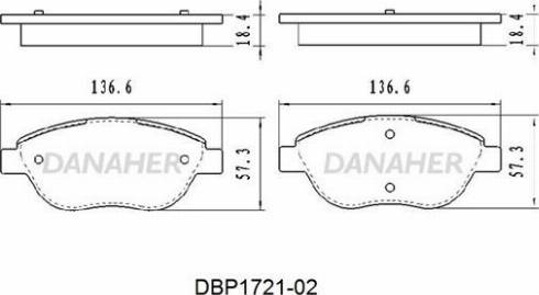 Danaher DBP1721-02 - Kit pastiglie freno, Freno a disco autozon.pro