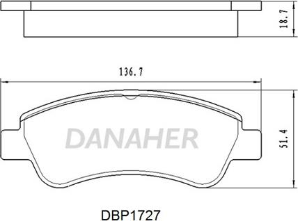 Danaher DBP1727 - Kit pastiglie freno, Freno a disco autozon.pro