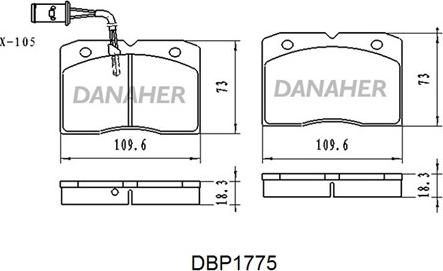 Danaher DBP1775 - Kit pastiglie freno, Freno a disco autozon.pro