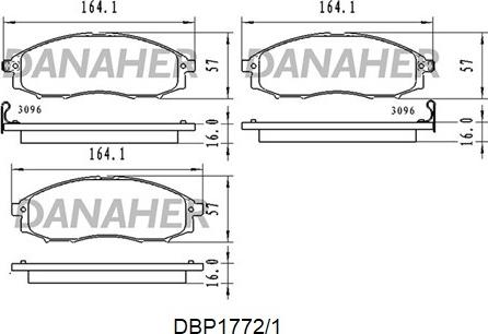 Danaher DBP1772/1 - Kit pastiglie freno, Freno a disco autozon.pro