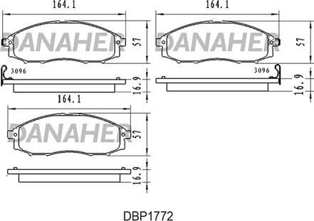 Danaher DBP1772 - Kit pastiglie freno, Freno a disco autozon.pro