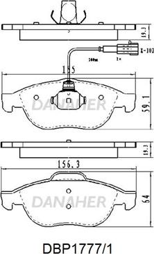 Danaher DBP1777/1 - Kit pastiglie freno, Freno a disco autozon.pro