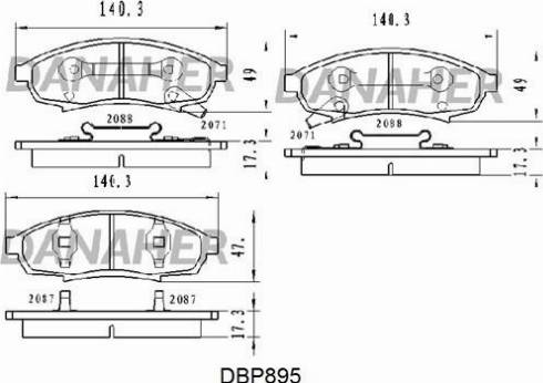 Danaher DBP895 - Kit pastiglie freno, Freno a disco autozon.pro