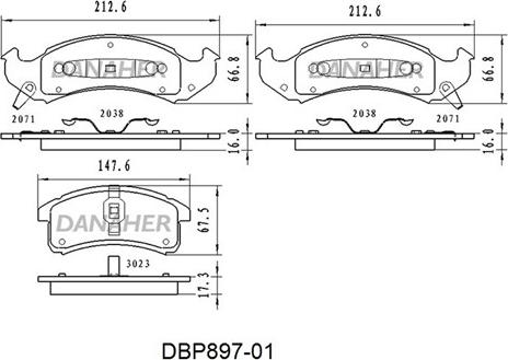 Danaher DBP897-01 - Kit pastiglie freno, Freno a disco autozon.pro