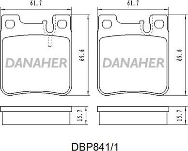 Danaher DBP841/1 - Kit pastiglie freno, Freno a disco autozon.pro