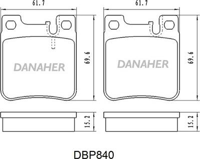 Danaher DBP841 - Kit pastiglie freno, Freno a disco autozon.pro