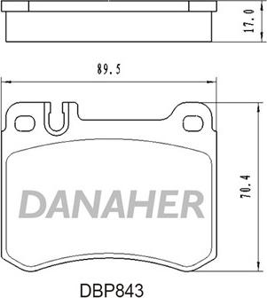 Danaher DBP843 - Kit pastiglie freno, Freno a disco autozon.pro