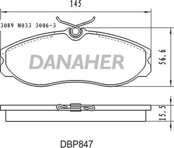 Danaher DBP847 - Kit pastiglie freno, Freno a disco autozon.pro