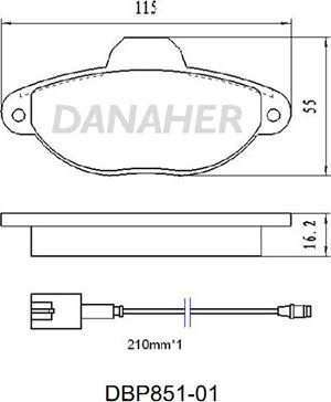 Danaher DBP851-01 - Kit pastiglie freno, Freno a disco autozon.pro