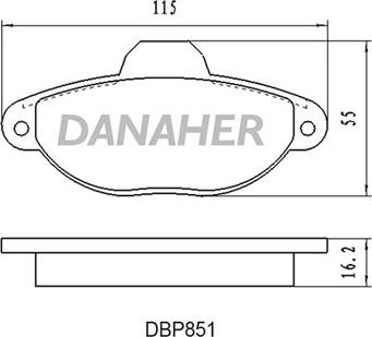 Danaher DBP851 - Kit pastiglie freno, Freno a disco autozon.pro