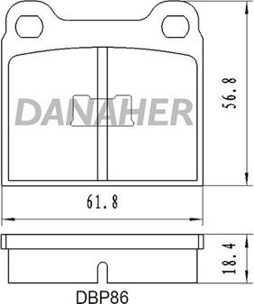 Danaher DBP86 - Kit pastiglie freno, Freno a disco autozon.pro