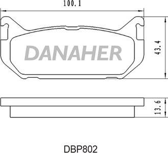 Danaher DBP802 - Kit pastiglie freno, Freno a disco autozon.pro