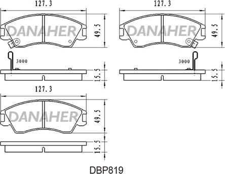 Danaher DBP819 - Kit pastiglie freno, Freno a disco autozon.pro