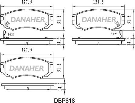 Danaher DBP818 - Kit pastiglie freno, Freno a disco autozon.pro