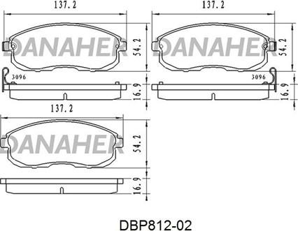 Danaher DBP812-02 - Kit pastiglie freno, Freno a disco autozon.pro