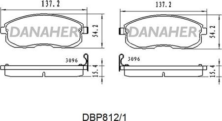 Danaher DBP812/1 - Kit pastiglie freno, Freno a disco autozon.pro