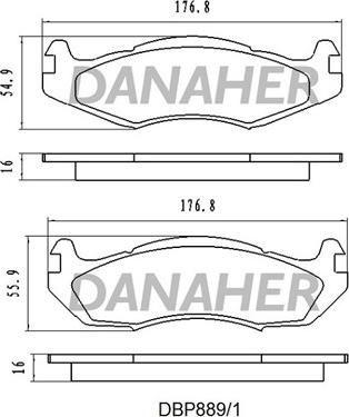 Danaher DBP889/1 - Kit pastiglie freno, Freno a disco autozon.pro