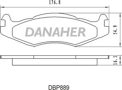 Danaher DBP889 - Kit pastiglie freno, Freno a disco autozon.pro