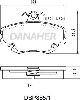 Danaher DBP885/1 - Kit pastiglie freno, Freno a disco autozon.pro