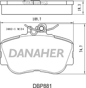 Danaher DBP881 - Kit pastiglie freno, Freno a disco autozon.pro