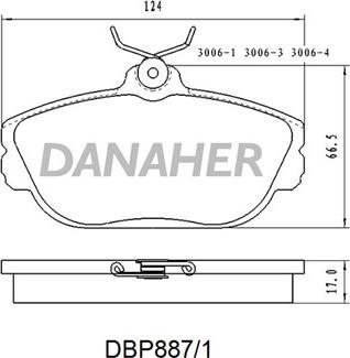 Danaher DBP887/1 - Kit pastiglie freno, Freno a disco autozon.pro