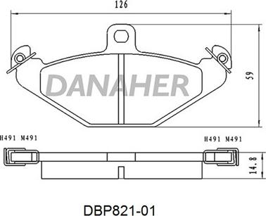 Danaher DBP821-01 - Kit pastiglie freno, Freno a disco autozon.pro