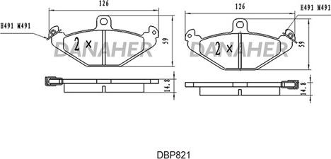 Danaher DBP821 - Kit pastiglie freno, Freno a disco autozon.pro