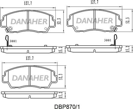 Danaher DBP870/1 - Kit pastiglie freno, Freno a disco autozon.pro