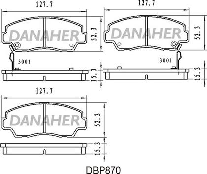 Danaher DBP870 - Kit pastiglie freno, Freno a disco autozon.pro