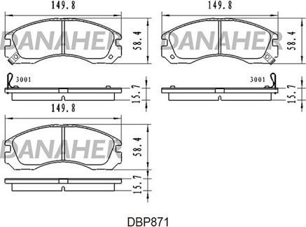 Danaher DBP871 - Kit pastiglie freno, Freno a disco autozon.pro