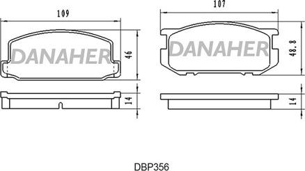 Danaher DBP356 - Kit pastiglie freno, Freno a disco autozon.pro