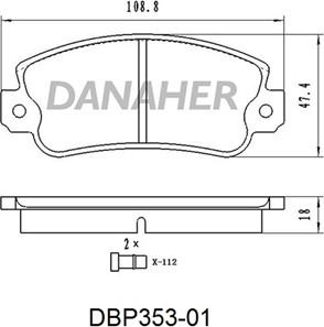 Danaher DBP353-01 - Kit pastiglie freno, Freno a disco autozon.pro