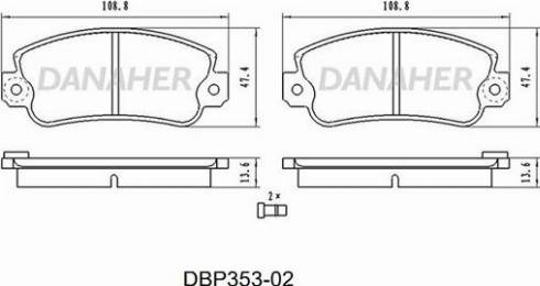 Danaher DBP353-02 - Kit pastiglie freno, Freno a disco autozon.pro