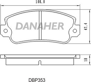 Danaher DBP353 - Kit pastiglie freno, Freno a disco autozon.pro