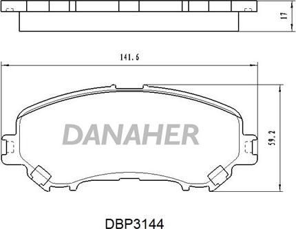 Danaher DBP3144 - Kit pastiglie freno, Freno a disco autozon.pro