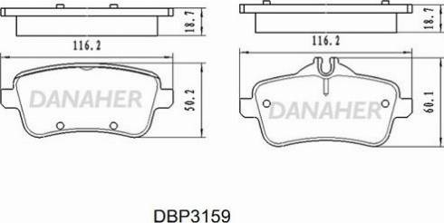 Danaher DBP3159 - Kit pastiglie freno, Freno a disco autozon.pro