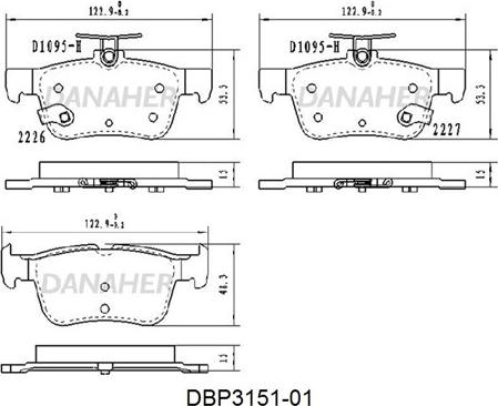 Danaher DBP3151-01 - Kit pastiglie freno, Freno a disco autozon.pro